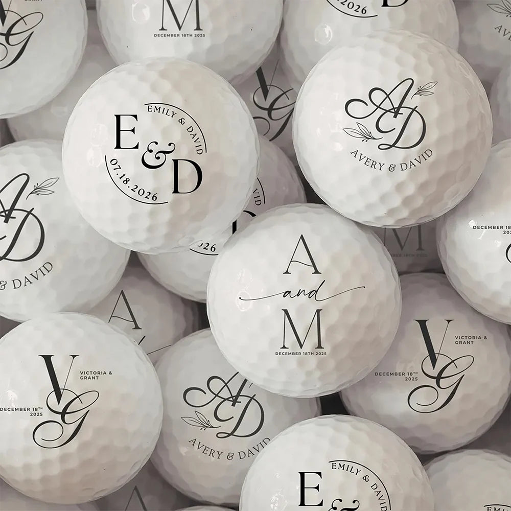Personalized Wedding Golf Balls - Custom Name Couple Gift Keepsake for Golf Lovers