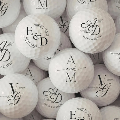 Personalized Wedding Golf Balls - Custom Name Couple Gift Keepsake for Golf Lovers