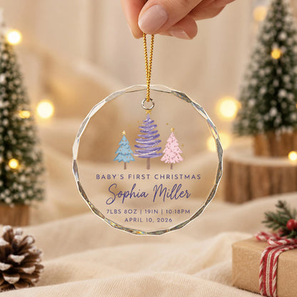 Baby’s First Christmas Glass Ornament, Personalized Birth Stats, Christmas Gift For Baby 3a14b4a3-29c7-4f2b-81b9-0b7f1459a578-4.jpg