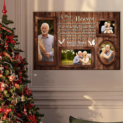 "A Hug Sent From Heaven" Personalized Memorial Canvas / Poster - Custom Wall Art for Family Sympathy Gift