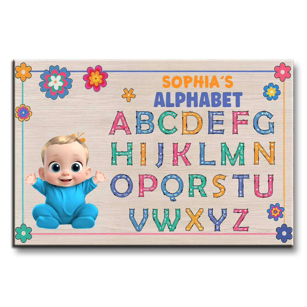 Sophia's Alphabet With Colorful Letters And Cute Baby