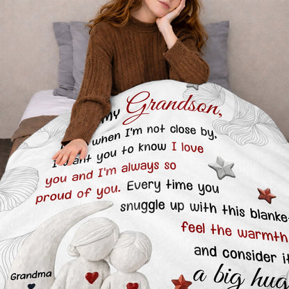 Personalized grandson blanket with moon stars design and love quote from grandma - cozy custom throw gift image 10