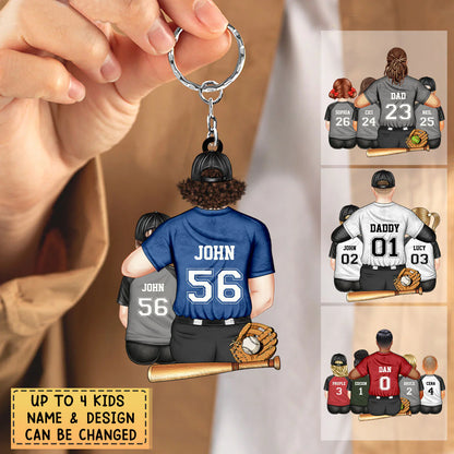 Personalized Baseball Dad Keychain personalization view for Dad
