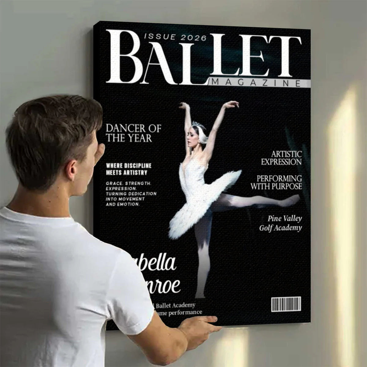 Personalized ballet dancer poster styled as a custom magazine cover art for a ballerina gift image 7