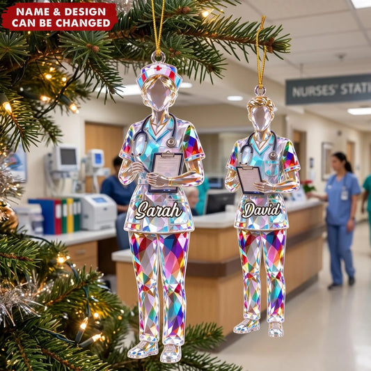 Just a Nurse Personalized Acrylic Ornament - Custom Keepsake Christmas Gift  for Nurse