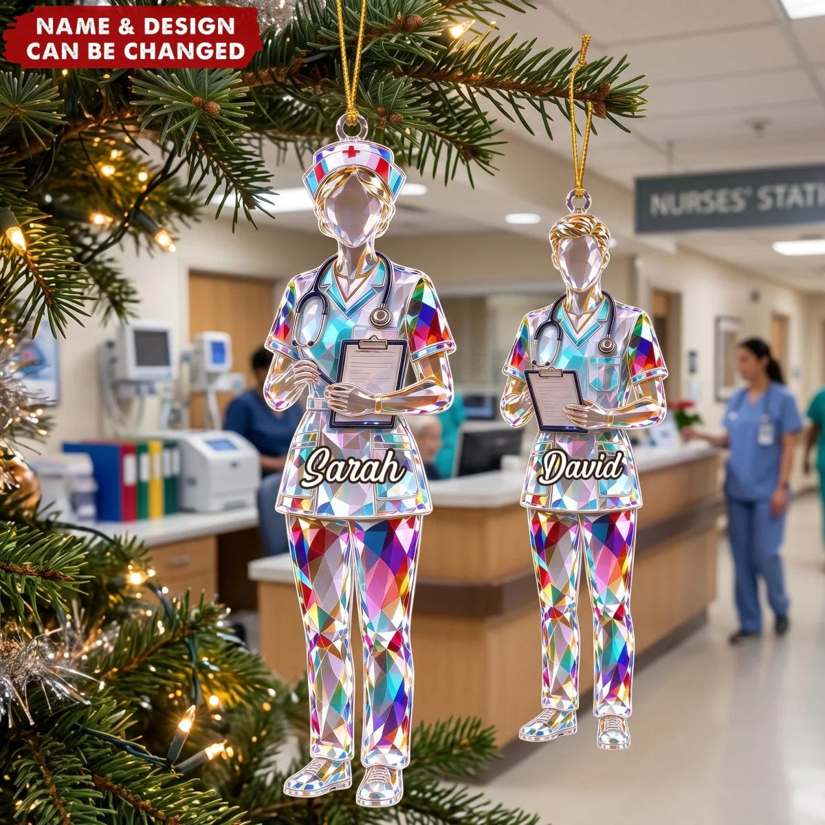 Just a Nurse Personalized Acrylic Ornament - Custom Keepsake Christmas Gift  for Nurse