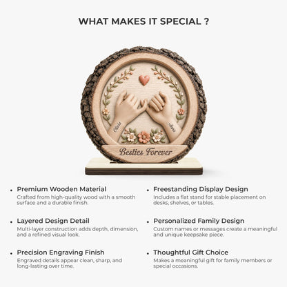 Custom Best Friends Wood Plaque for Best Friends with personalized design details for meaningful gifting image 6