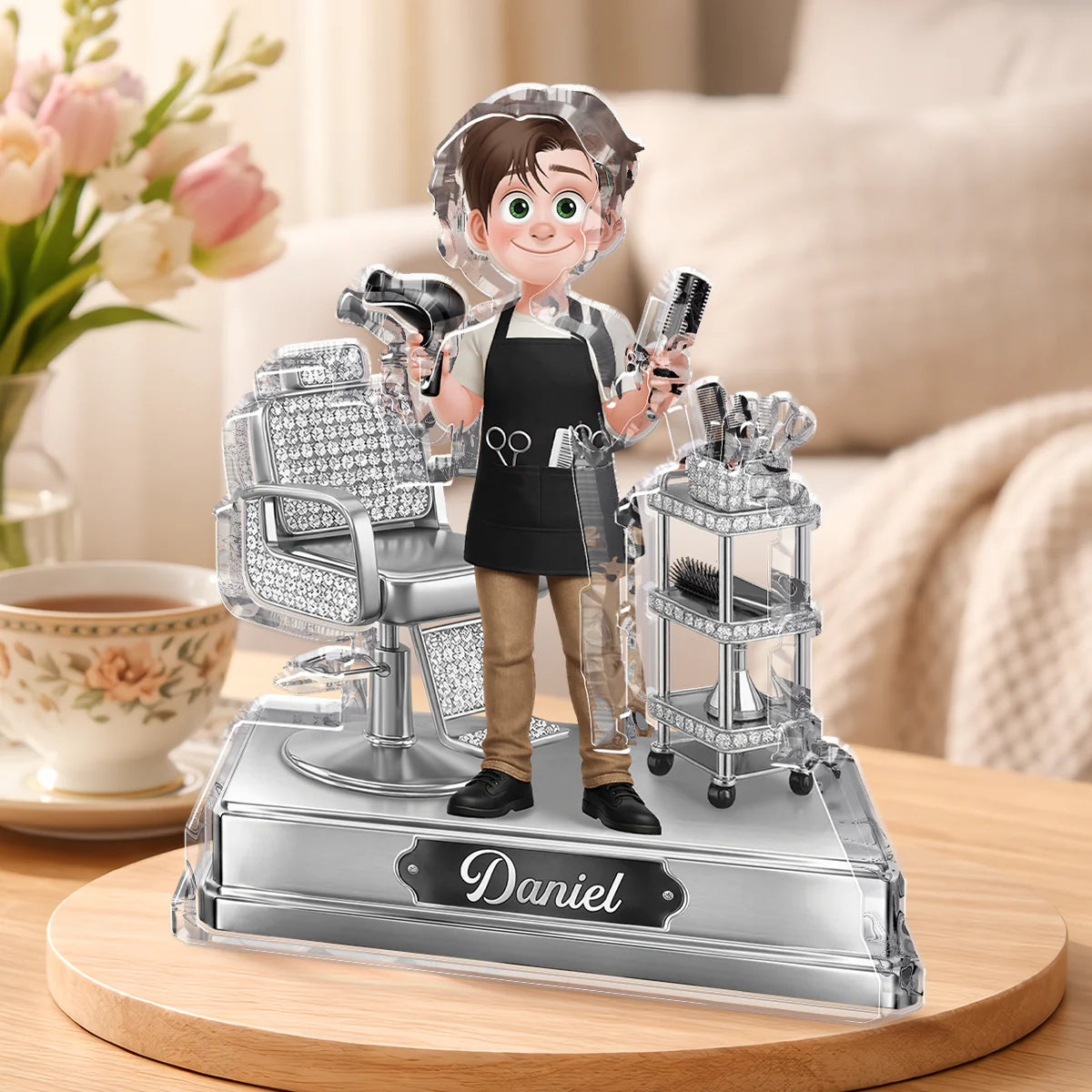 Personalized Barber Acrylic Plaque personalization view for Coworker / Boss