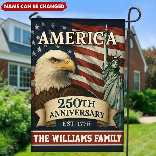 Personalized America 250Th Anniversary Garden Flag personalization view for Family