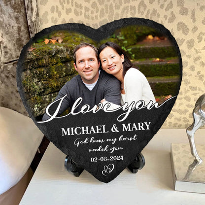 Custom Photo Slate Rock for Wife with personalized design details for meaningful gifting image 9