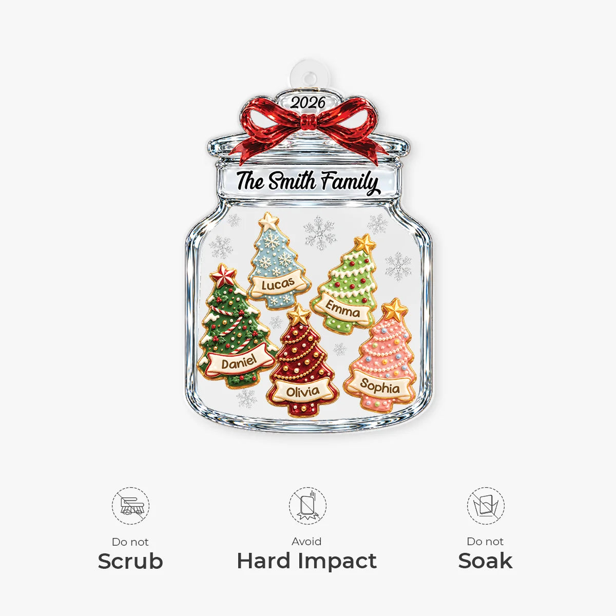 Christmas Tree Jar Personalized Acrylic Ornament - Keepsake Gift for Family