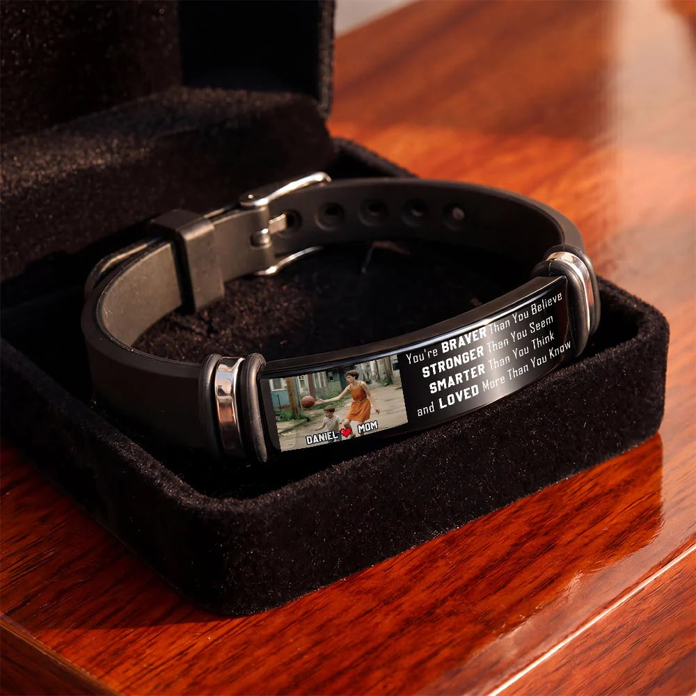Custom Photo Bracelet For Son for Son/Grandson with personalized design details for meaningful gifting image 7