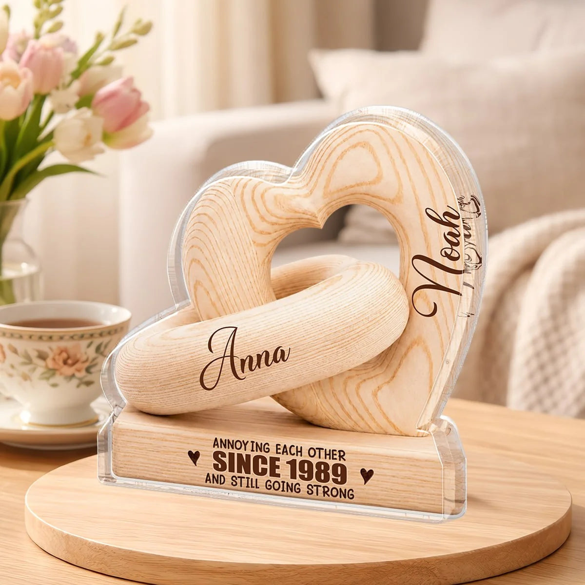 "Annoying Each Other Since" Personalized Acrylic Plaque - Custom Couple Gift for Anniversary