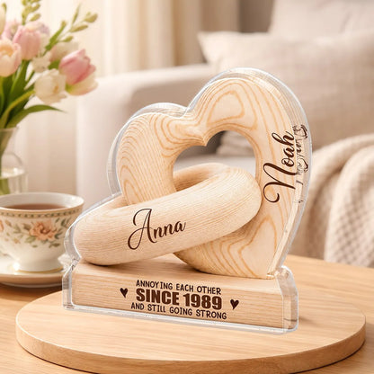"Annoying Each Other Since" Personalized Acrylic Plaque - Custom Couple Gift for Anniversary