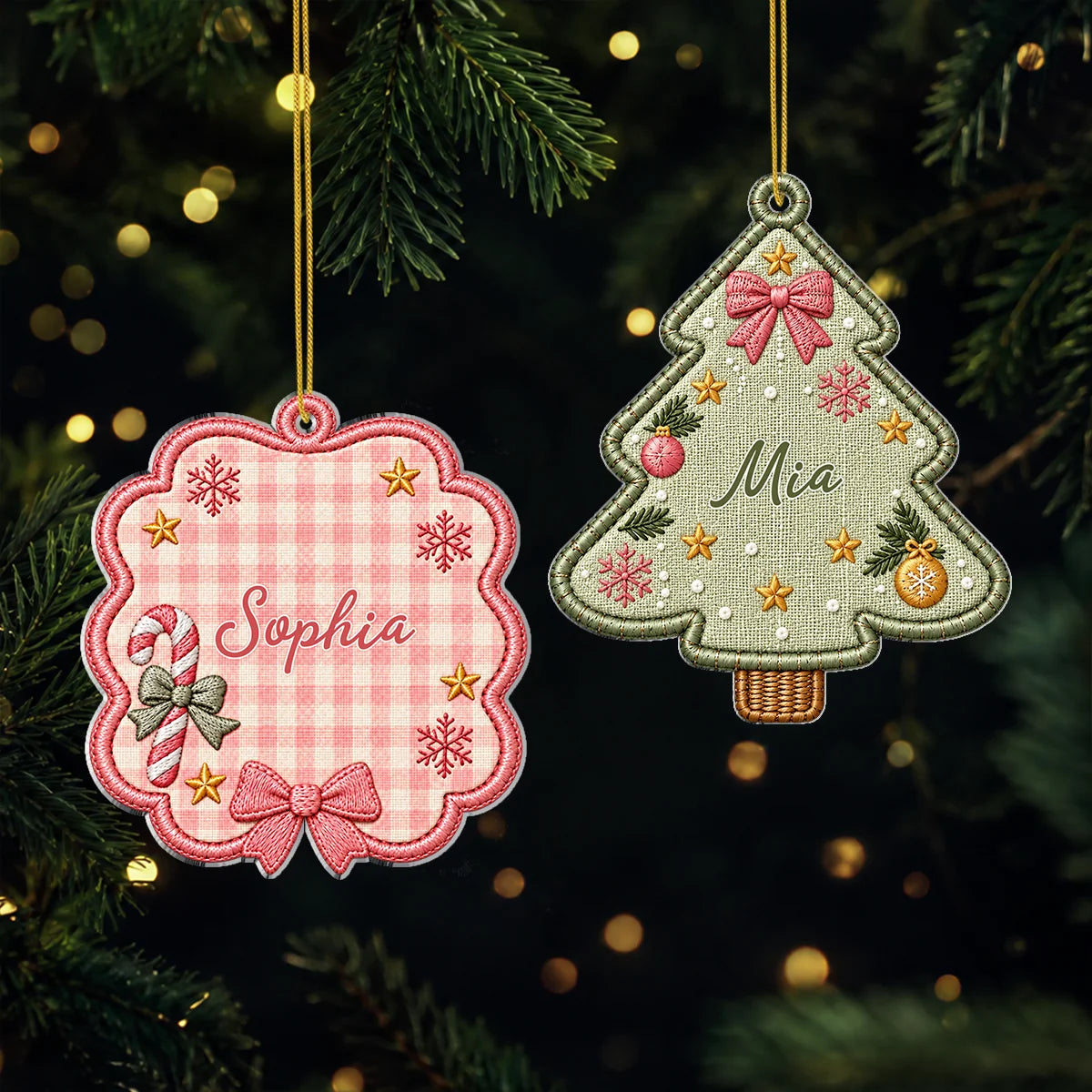 Personalized Kids Christmas Ornament - Custom Name Acrylic Holiday Tree Decoration Keepsake Gift