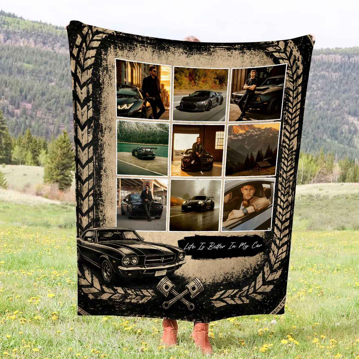 Life Is Better In My Car Personalized Car Photo Blanket - Car Lovers Racing Fans