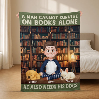 Personalized Blanket For Book And Dog Lovers - Custom Cozy Throw Gifts For Readers