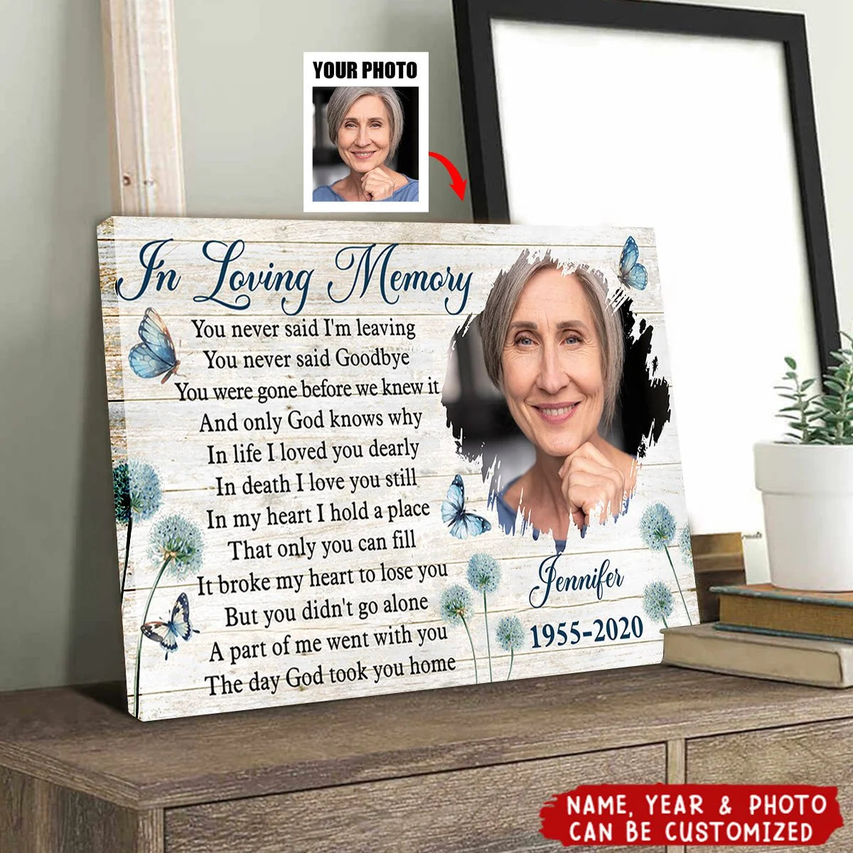 Missing You Always Personalized Memorial Canvas / Poster - Custom In Loving Memory Photo Wall Art