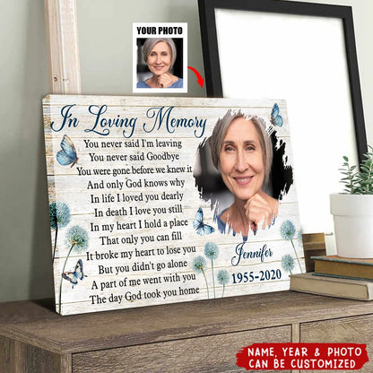 Missing You Always Personalized Memorial Canvas / Poster - Custom In Loving Memory Photo Wall Art