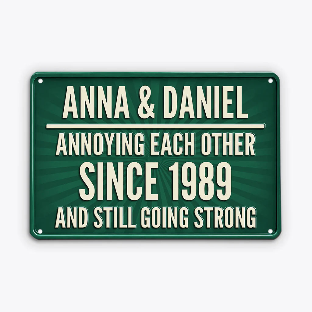 Custom Couples Anniversary Metal Sign personalization view for Couples