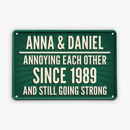 Custom Couples Anniversary Metal Sign personalization view for Couples
