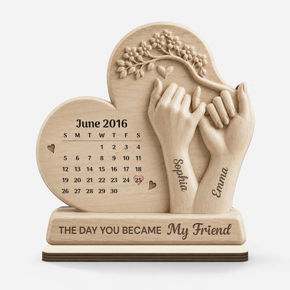 Custom Best Friend Calendar Plaque for Best Friends with personalized design details for meaningful gifting