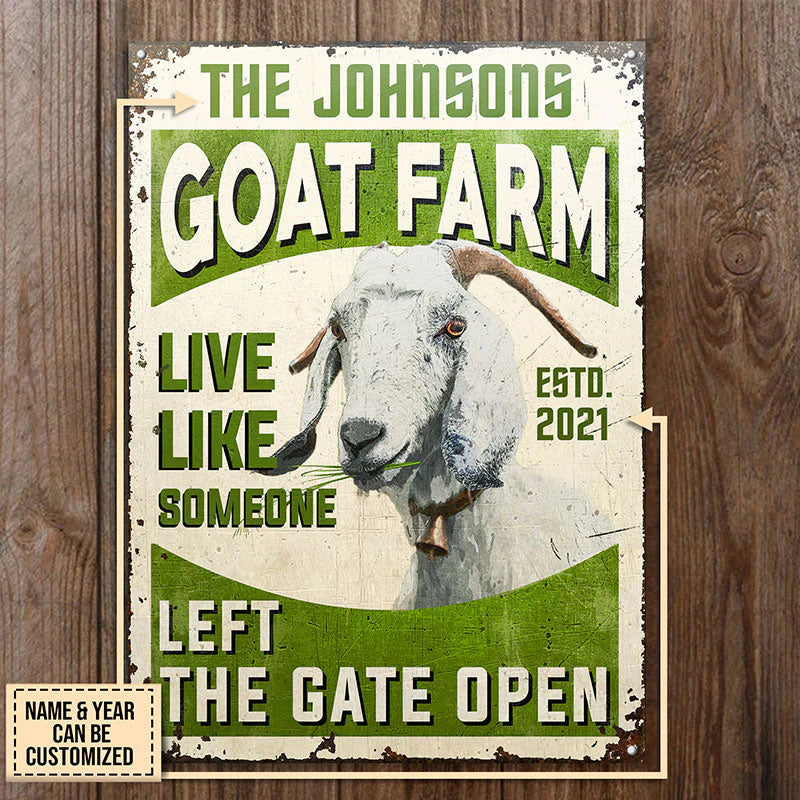 Metal Sign material and size view - Custom Goat Metal Sign