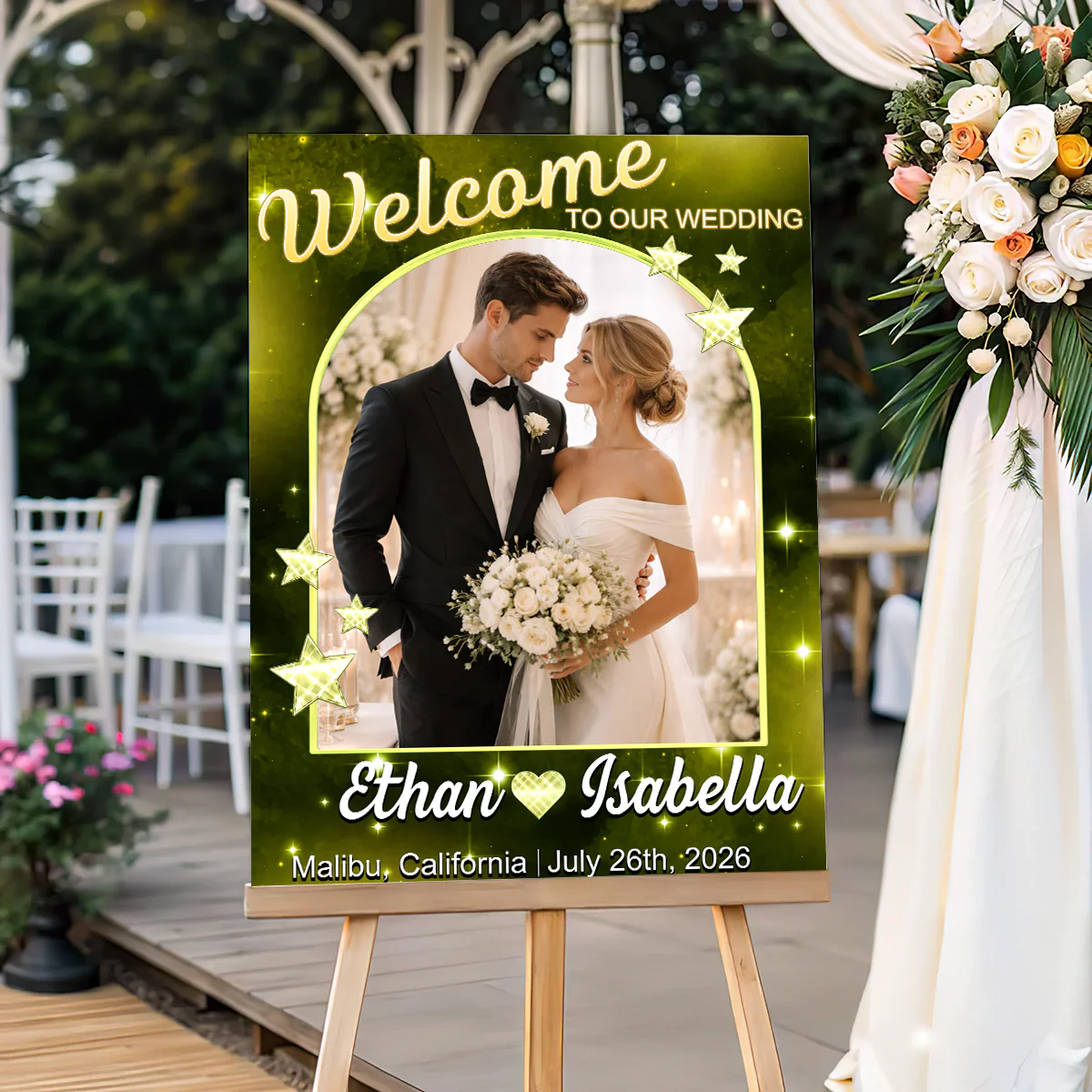 Canvas / Poster material and size view - Custom Wedding Welcome Sign