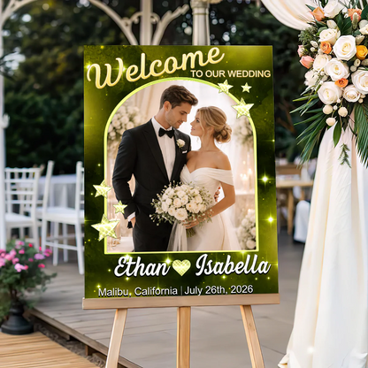 Canvas / Poster material and size view - Custom Wedding Welcome Sign