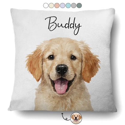 Custom Watercolor Pet Portrait Pillow personalization view for Cat Lovers