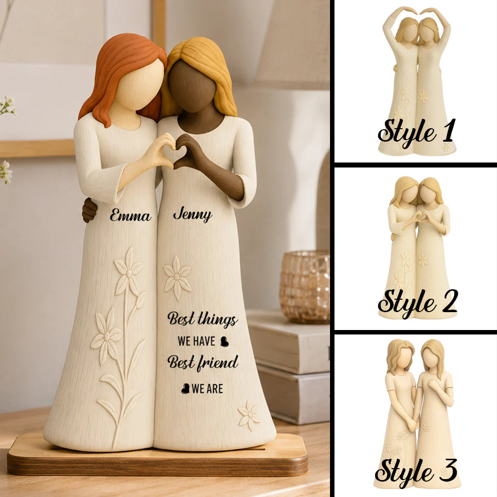 Wood Sign material and size view - Personalized Best Friend Wooden Plaque