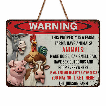 Personalized funny farm wood sign with custom message print - unique farmhouse wall decor gift for farmers image 7