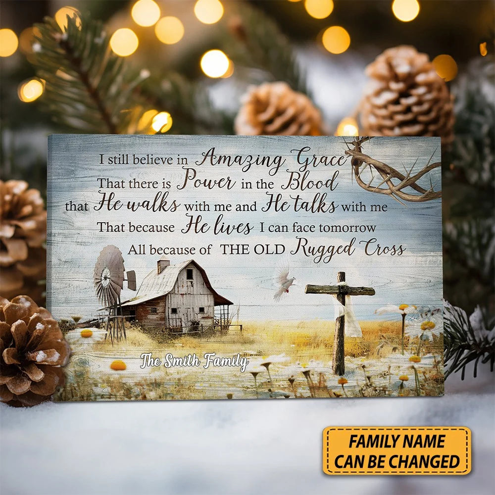 "I Still Believe in Amazing Grace" Personalized Christian Canvas / Poster - Custom Faith Wall Art Gift for Family