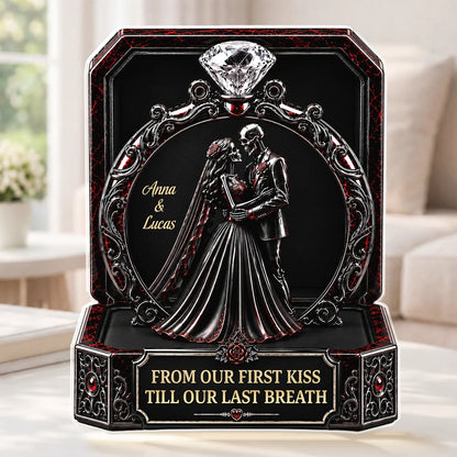 Till Death Do Us Part Personalized Skeleton Acrylic Plaque - Custom Couple Gothic Keepsake