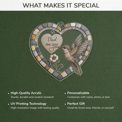 "Your Wings Were Ready But My Heart Was Not" - Personalized Memorial Acrylic Ornament Gift