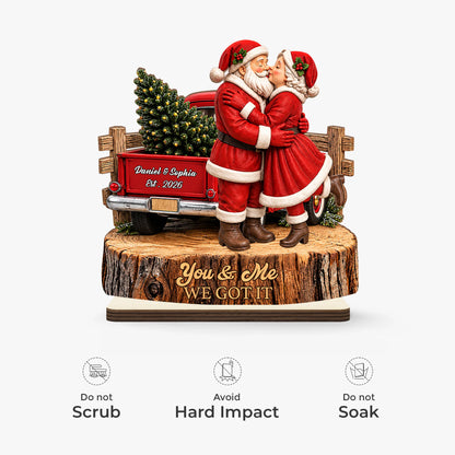 You & Me We Got This Personalized Wooden Plaque - Christmas Keepsake for Couples