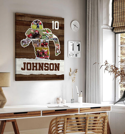 Custom Football Photo Collage personalization view for Son/Grandson