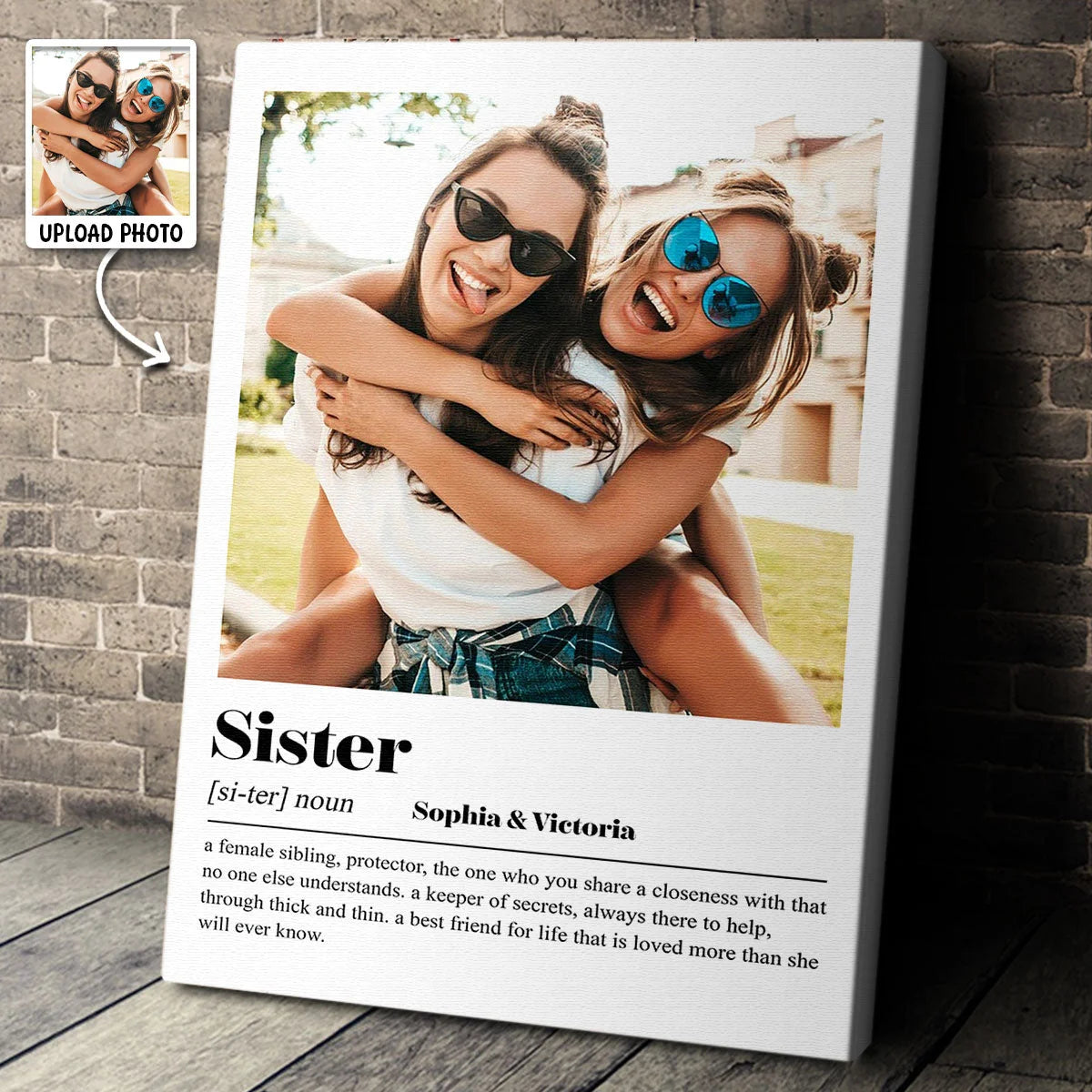 Sister Definition Personalized Canvas / Poster - Custom Photo Sister Wall Art Gift