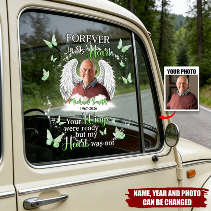 Forever In My Heart Personalized Memorial Decal - Custom Photo Loss of Loved One Sticker Gift