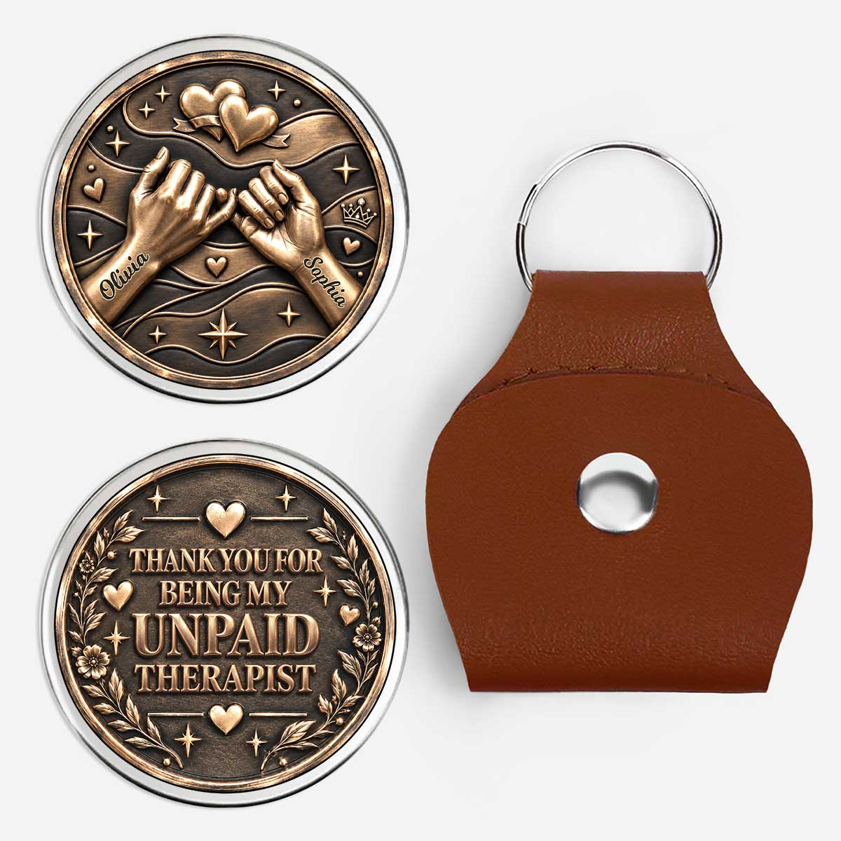 Thank You For Being My Unpaid Therapist - Personalized Pocket Hug for Best Friend Birthday Keepsake