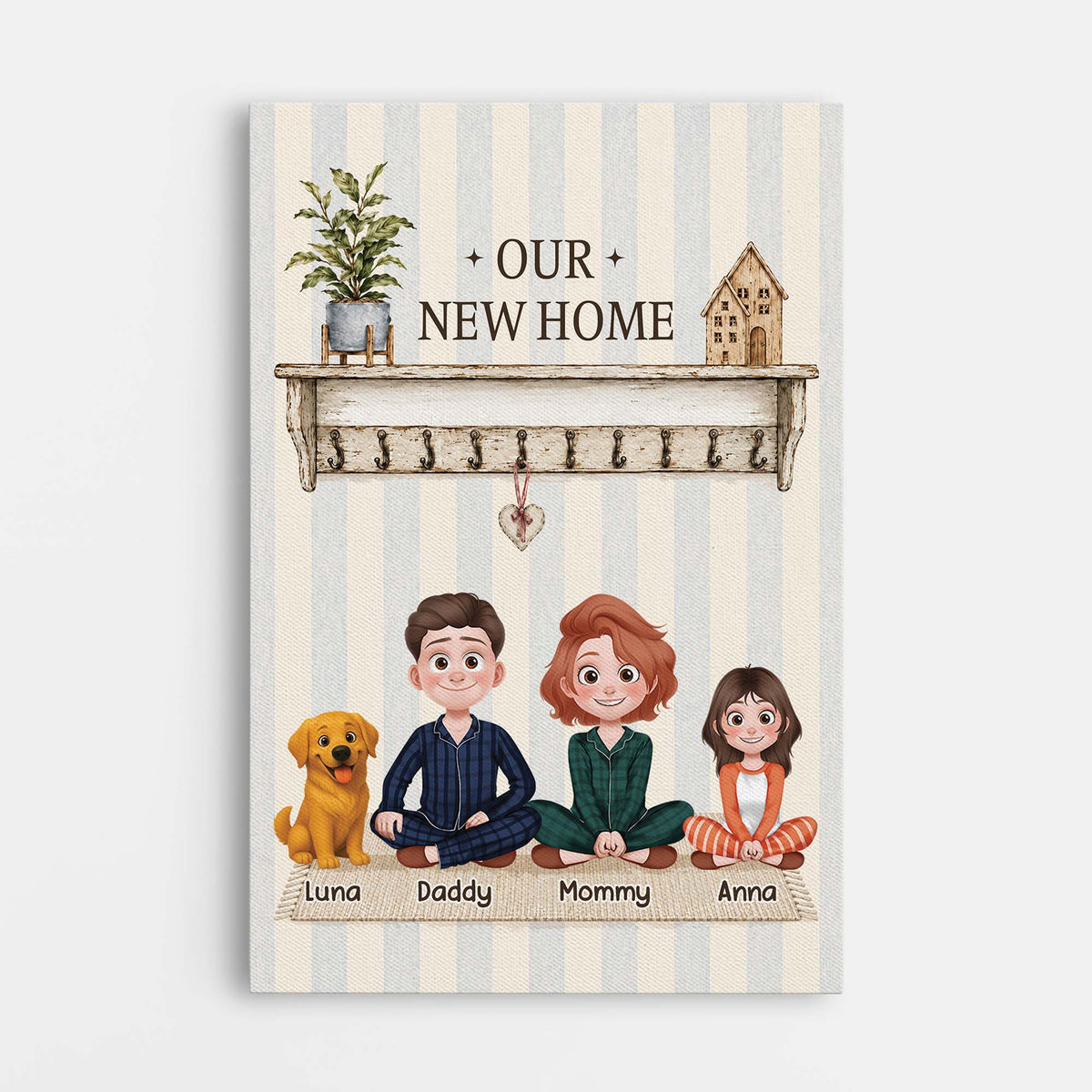 Our New Home Personalized Canvas / Poster Wall Art - Custom Family & Pet Housewarming Gift