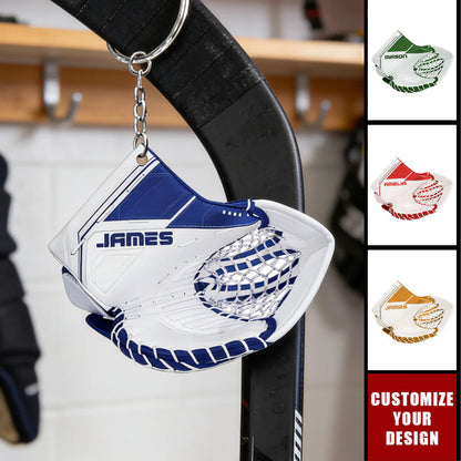 Personalized Hockey Keychain personalization view for Son/Grandson