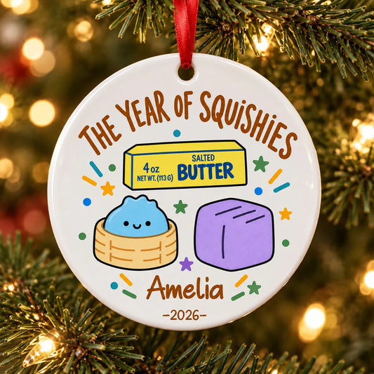 The Year of Squishies Personalized Ceramic Ornament - Kids Christmas Tree Keepsake