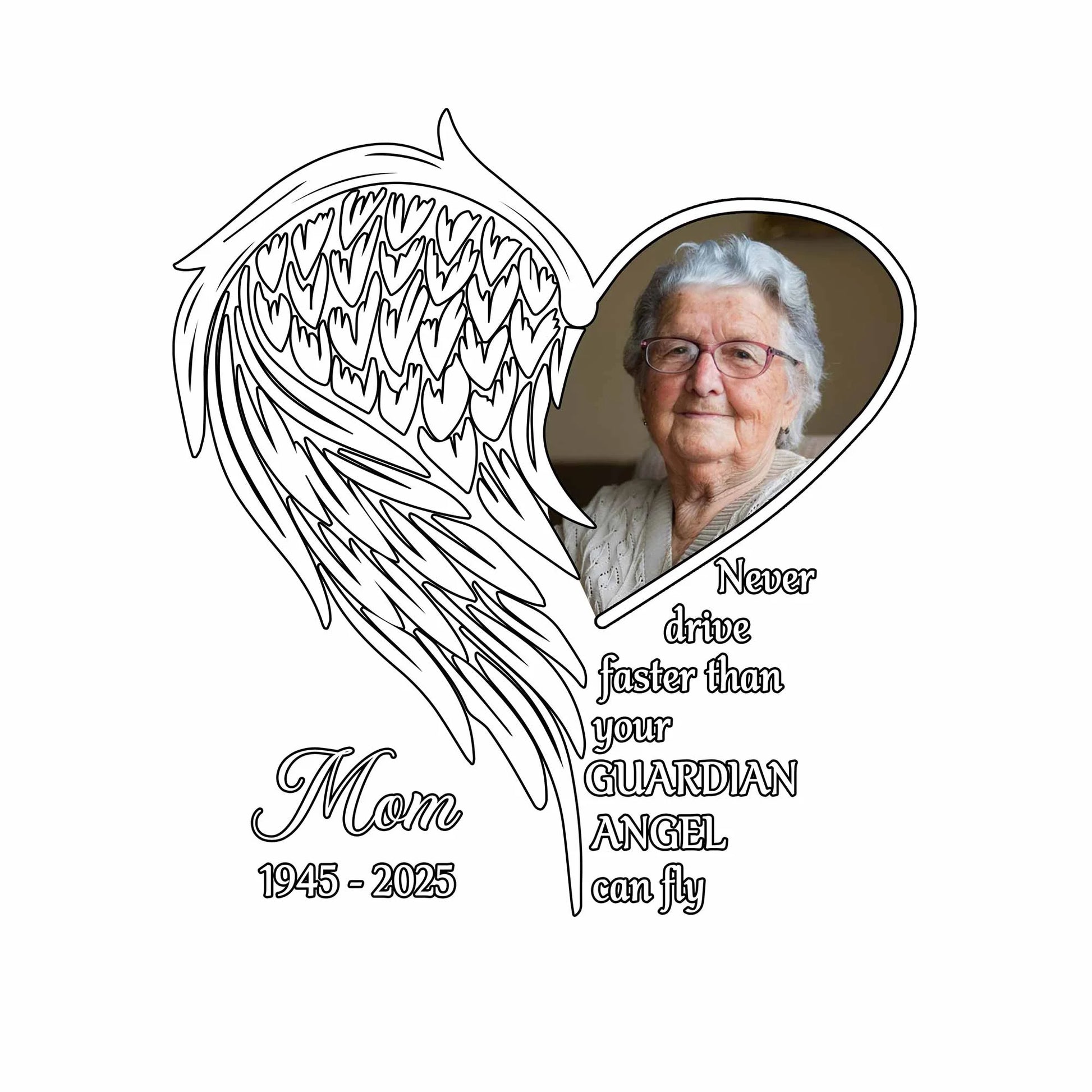 Personalized photo memorial decal with angel wings for car window memorial gift image 8