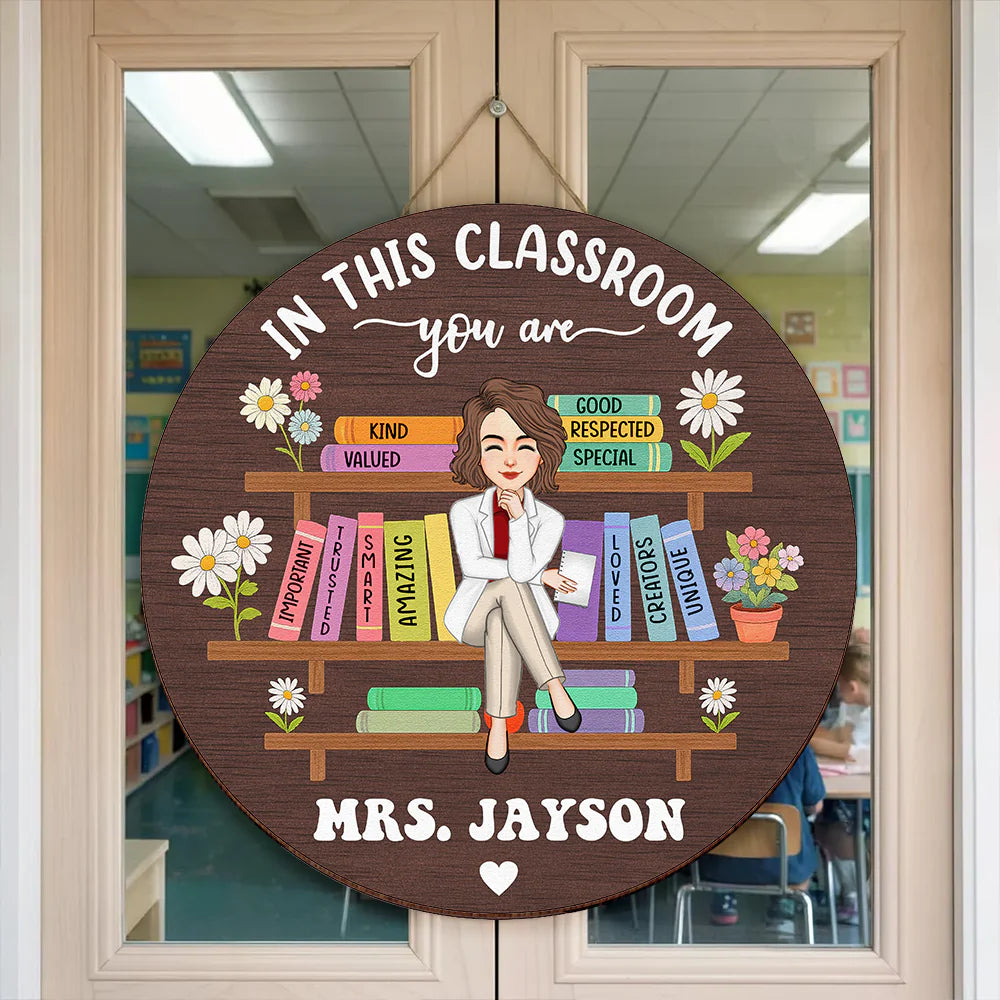 Personalized Teacher Classroom Sign personalization view for Teacher