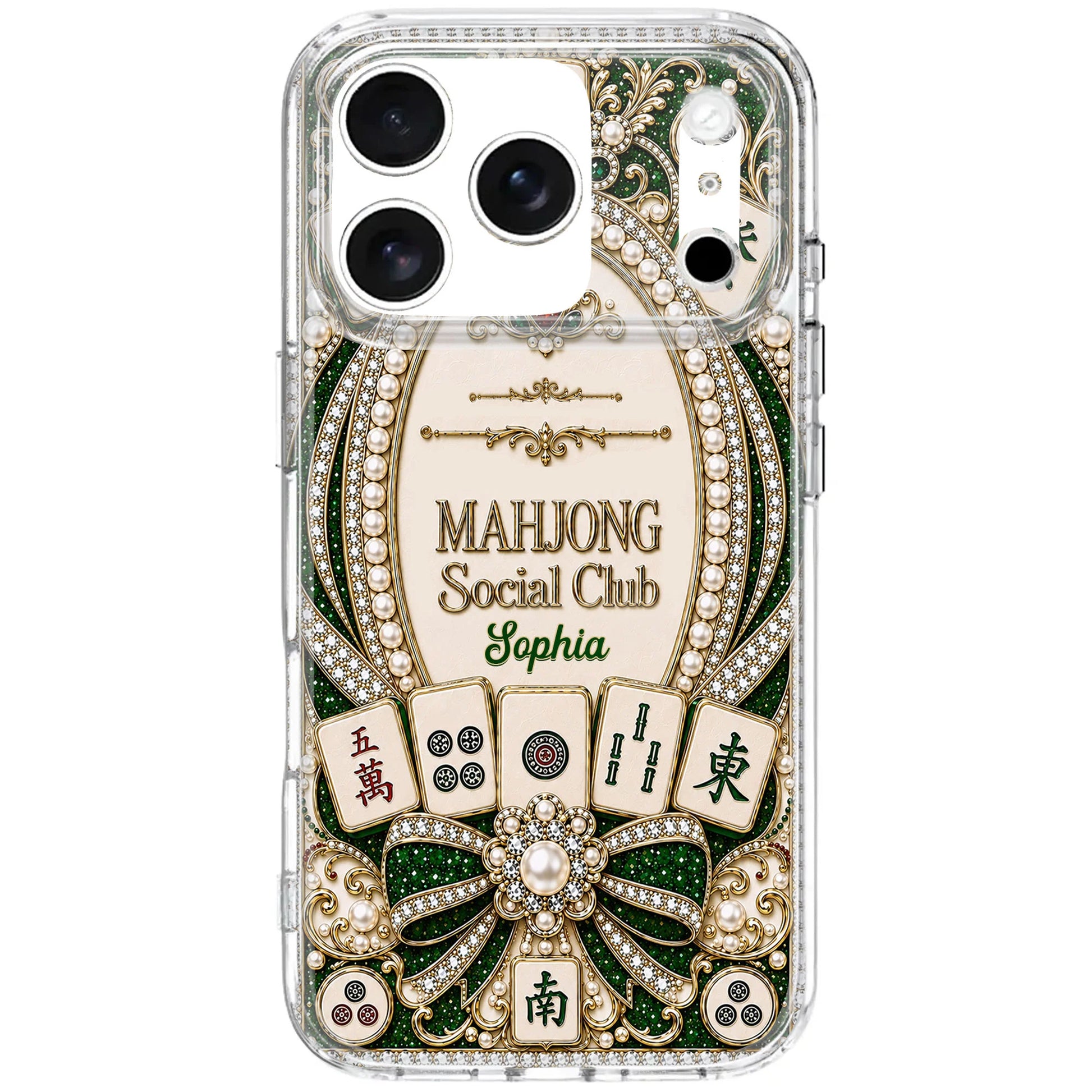 Personalized Mahjong Clear Phone Case personalization view for Mom