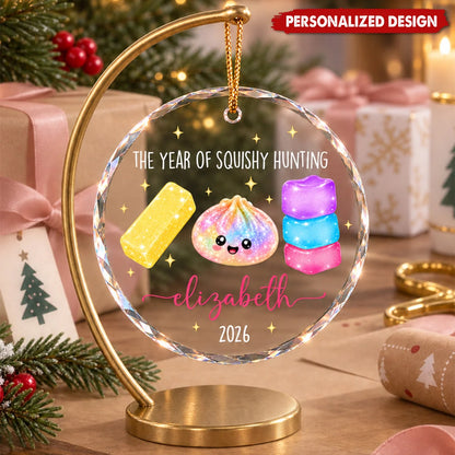 The Year of Squishy Hunting Personalized Glass Ornament - Holiday Keepsake Gift for Kids