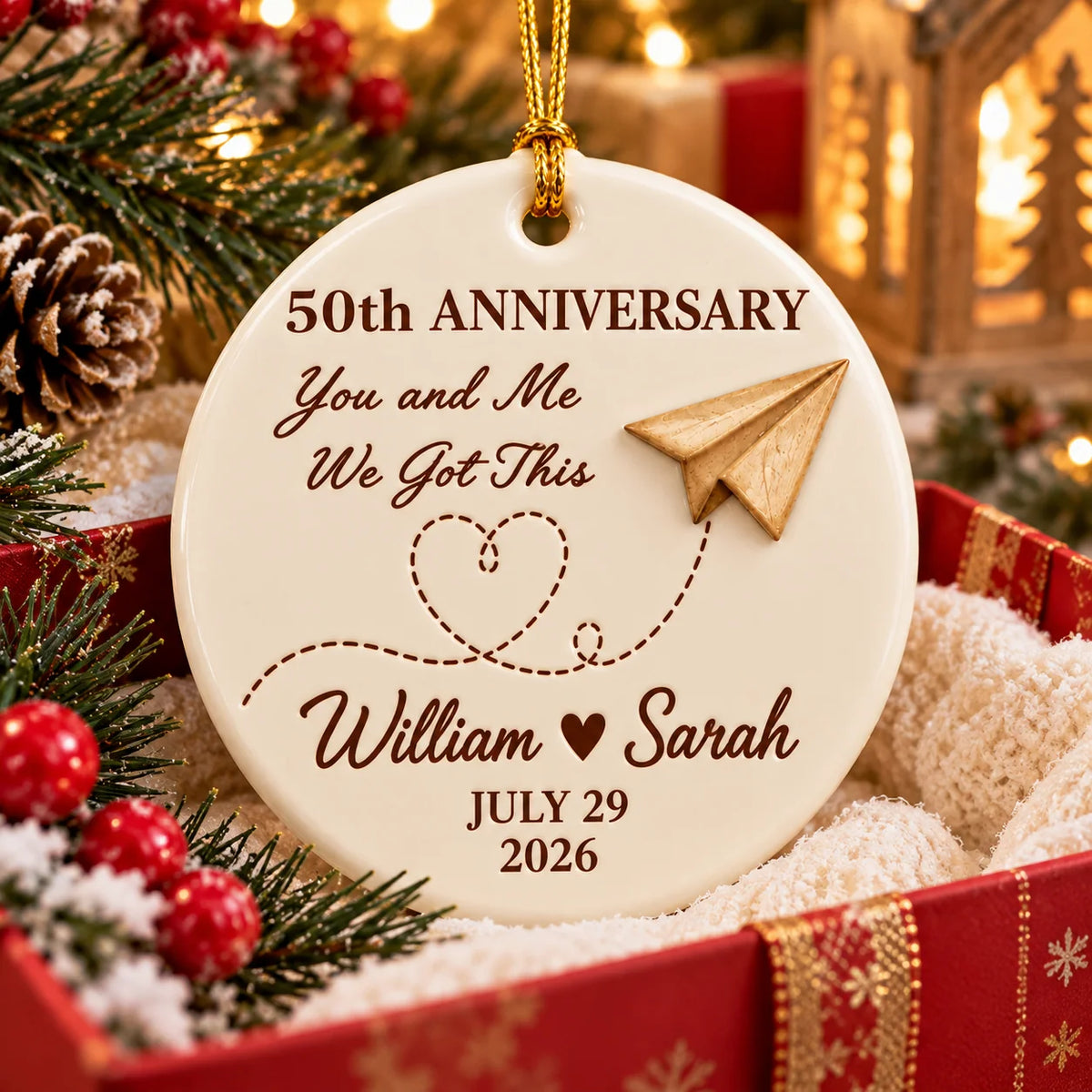 Personalized Anniversary Paper Plane Ornament - Raised 3D Glazed Ceramic Keepsake with Names and Date for Couple, Husband, Wife - Personalized Circle Ceramic 3D Orname 3913d917-d597-426c-9ce2-c072ef0a3cde-4404b527-4f1b-4f19-951f-1ec930400530.png