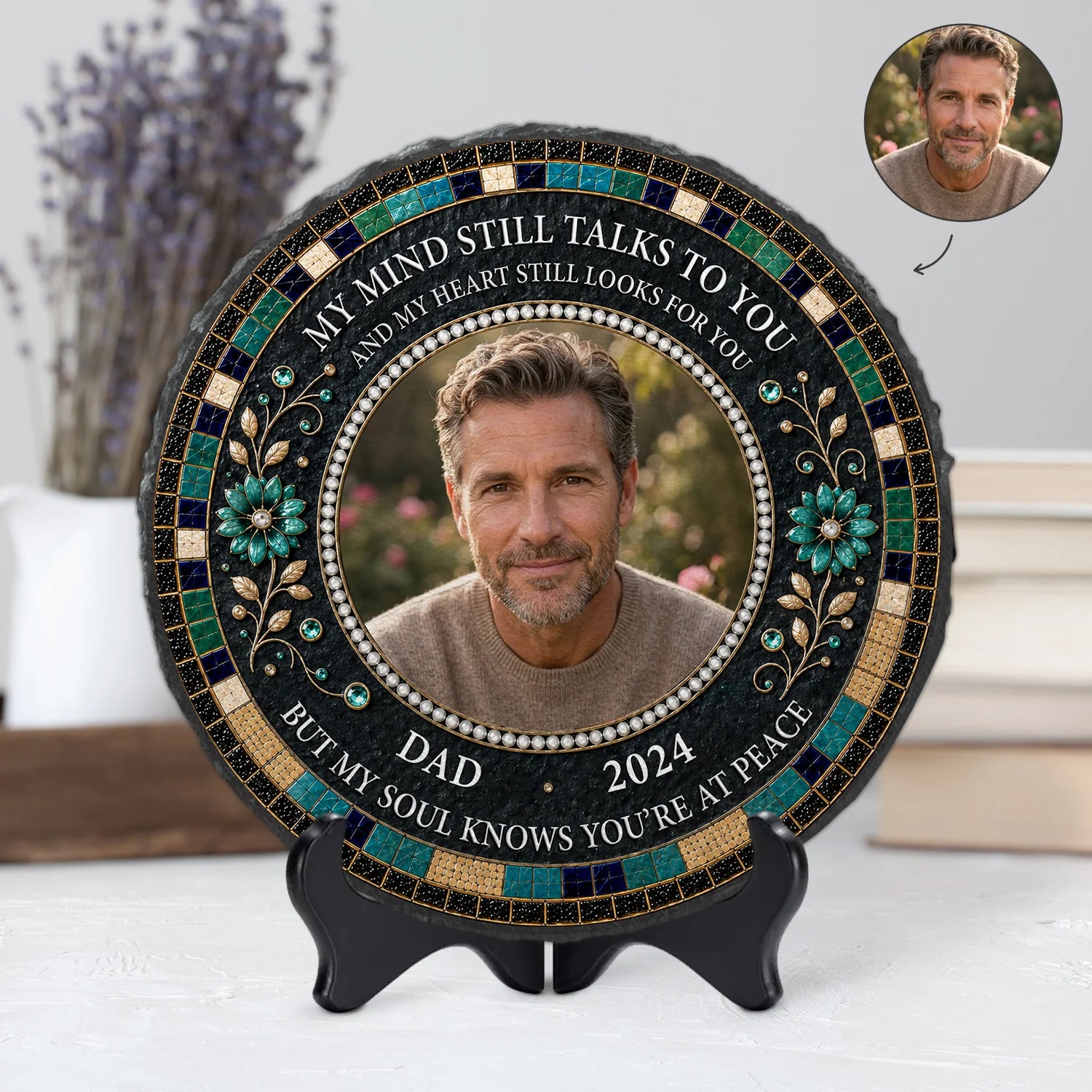 My Mind Still Talks to You - Personalized Memorial Garden Stone for Loss of Mom & Dad