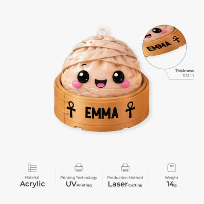 Personalized Halloween Dumpling Acrylic Ornament - Custom Kawaii Spooky Ghost Kids Gift Decor
